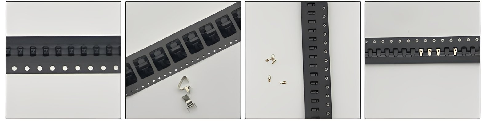 Custom-designed carrier tape for metal spring contacts