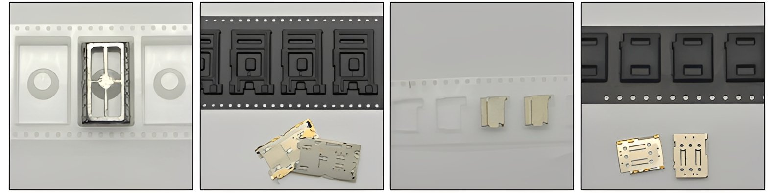 Custom carrier tape for EMI/RF shielding components