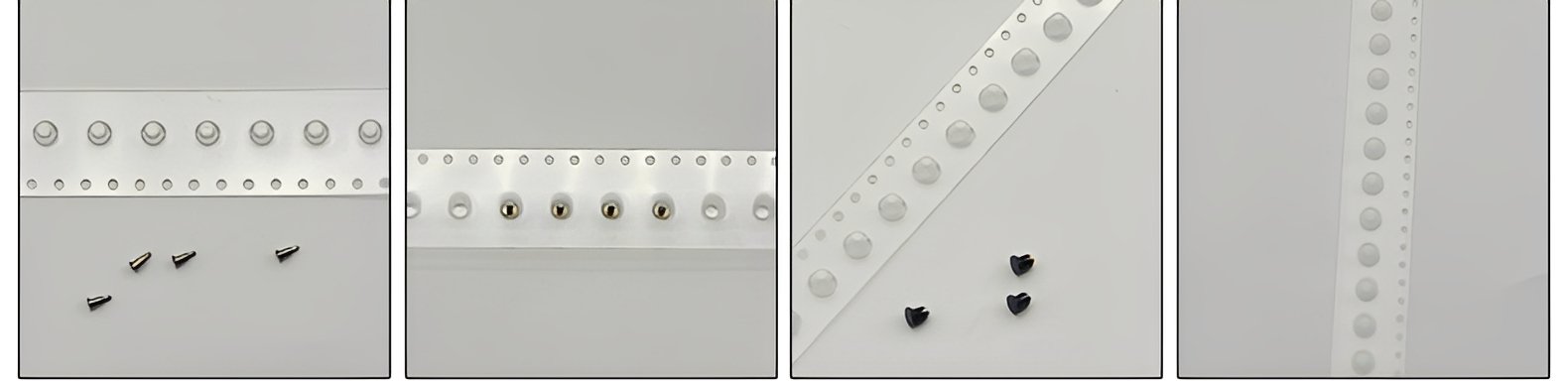 Precision carrier tape designed for probes and spring-loaded pins