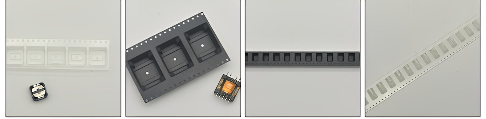 Standardized embossed carrier tape for SMD inductors and capacitors